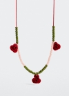 Mango Collar abalorios flores - Rojo