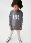 Mango Camiseta algodón estampado - Gris
