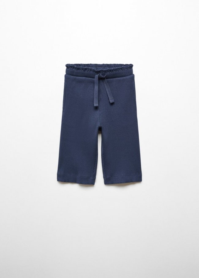 Mango Pantalón culotte punto - Azul marino oscuro