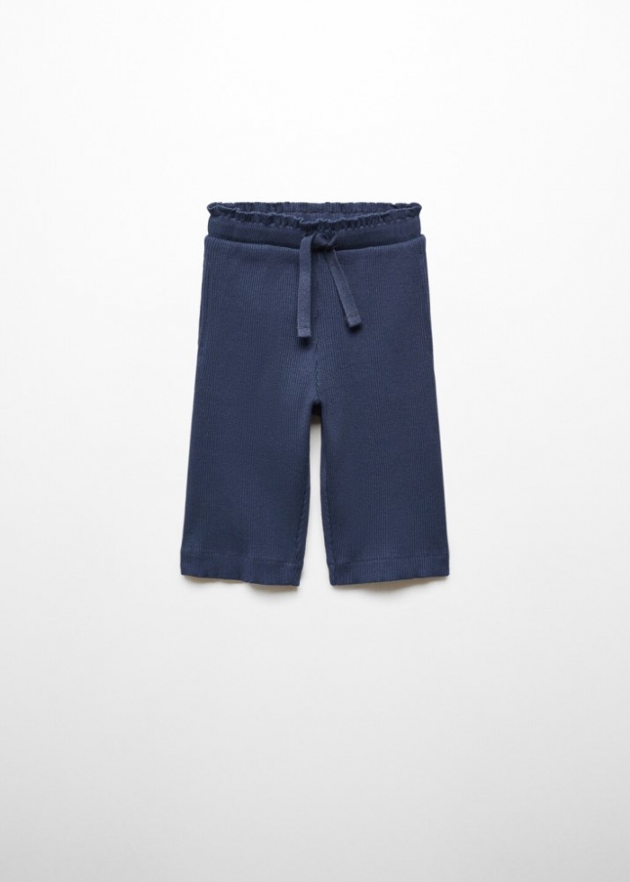 Mango Pantalón culotte punto - Azul marino oscuro