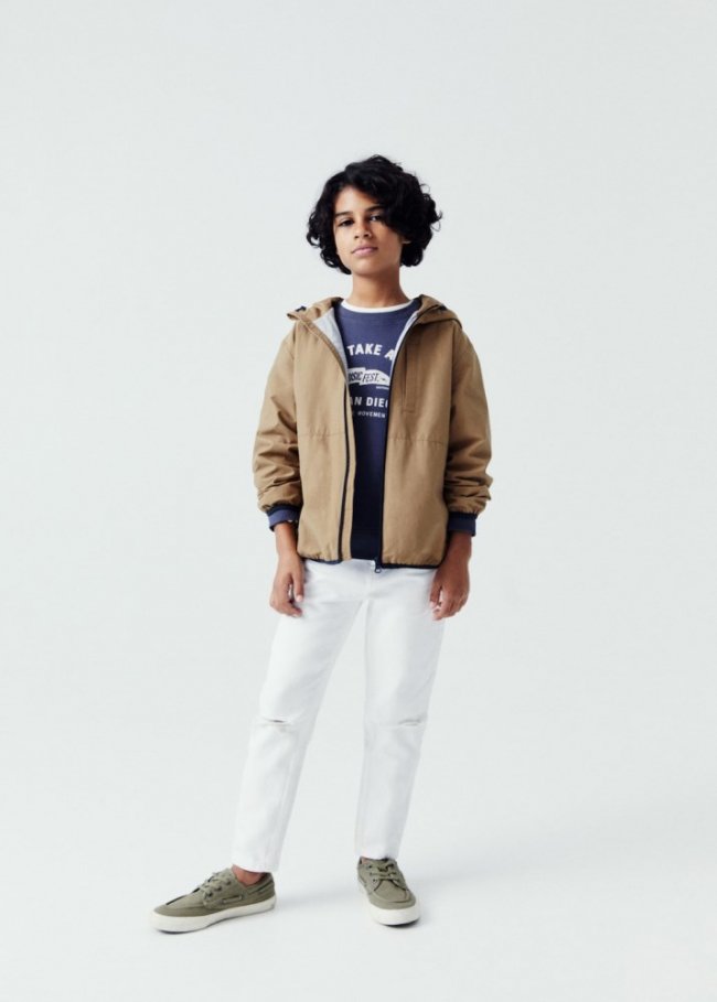 Mango Jeans Dad rotos decorativos - Blanco