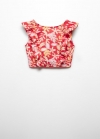 Mango Top estampado volante - Rojo