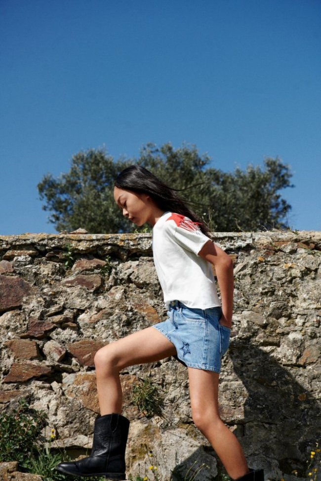 Mango Camiseta estampada estrellas - Blanco roto