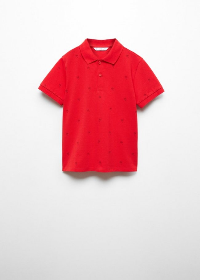 Mango Polo estampado palmeras - Rojo