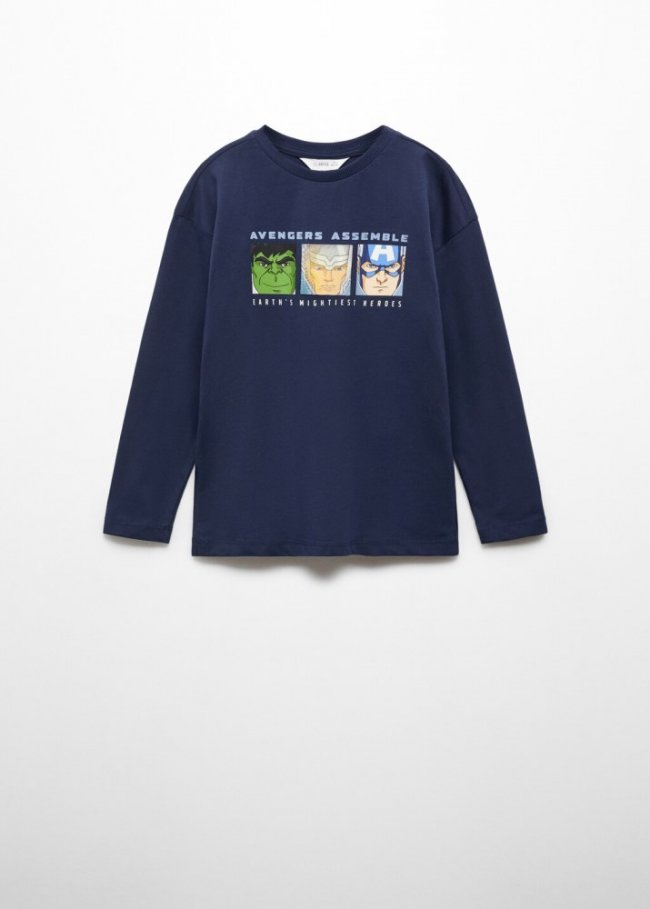 Mango Camiseta algodón Avengers - Azul marino oscuro