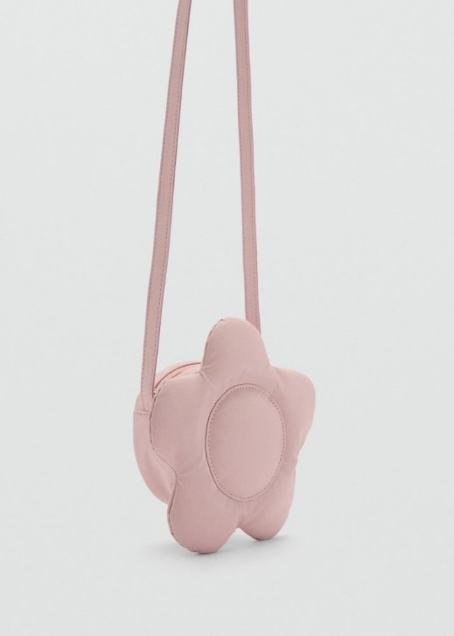 Mango Bolso flor acolchado - Rosa palo