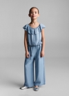 Mango Blusa denim botones - Azul medio