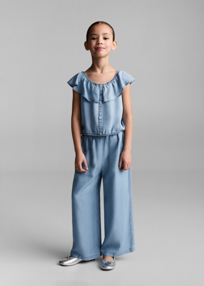 Mango Blusa denim botones - Azul medio