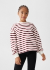 Mango Sudadera algodón rayas - Rojo medio
