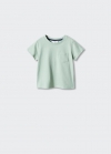 Mango Camiseta algodón - Verde agua
