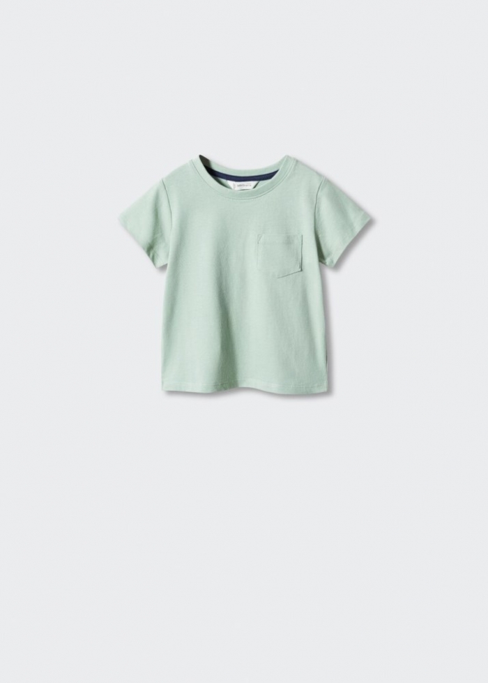 Mango Camiseta algodón - Verde agua