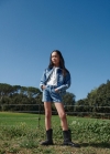 Mango Short vaquero estrellas - Azul medio