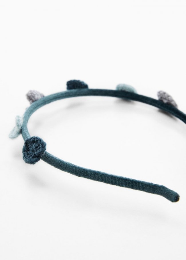 Mango Diadema detalle bordado - Azul