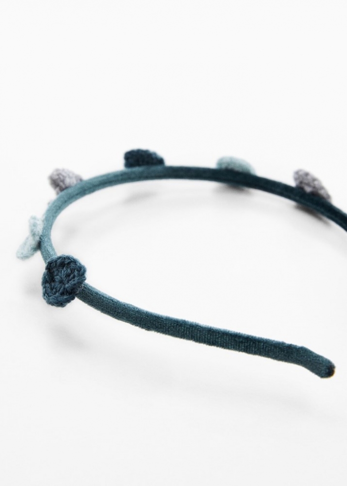 Mango Diadema detalle bordado - Azul