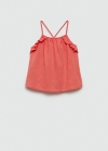 Mango Camiseta tirantes volante - Rojo coral