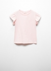 Mango Camiseta volantes manga corta - Rosa