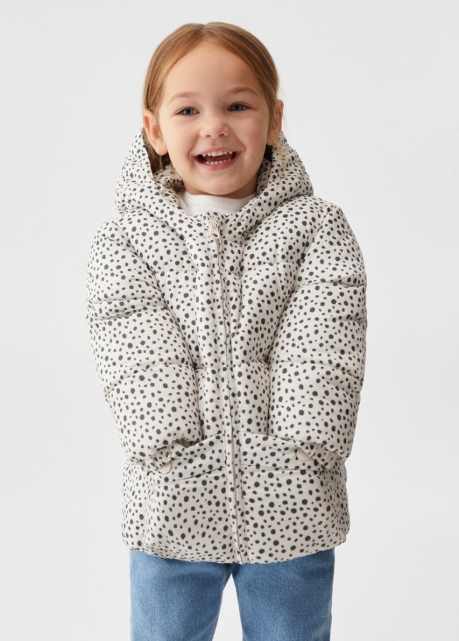 Mango Anorak acolchado estampado - Crudo