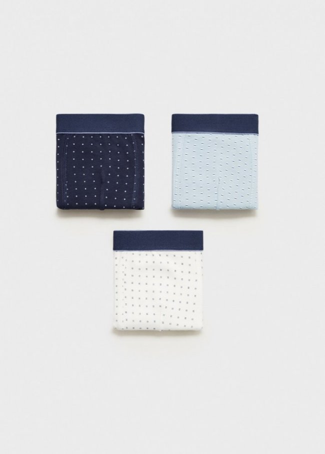 Mango Pack 3 bóxers estampados - Azul celeste