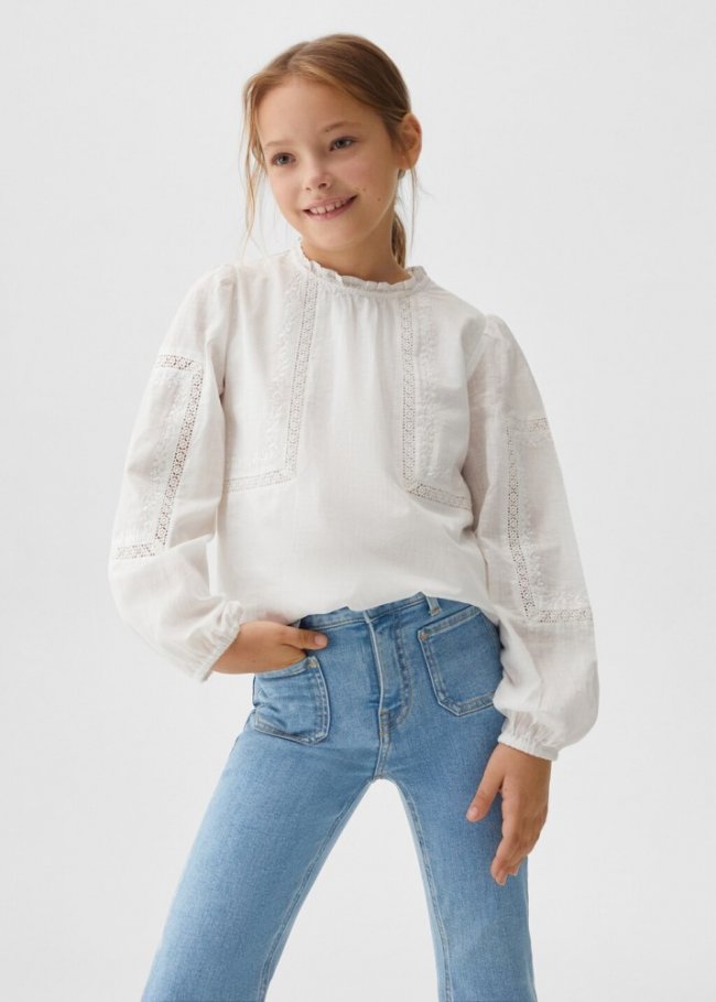 Mango Jeans flare bolsillos - Azul medio