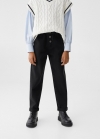 Mango Jeans Paperbag algodón - Denim negro