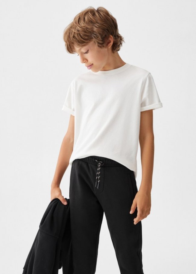 Mango Pantalón jogger cordón - Negro