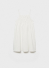Mango Vestido detalles fruncidos - Blanco roto