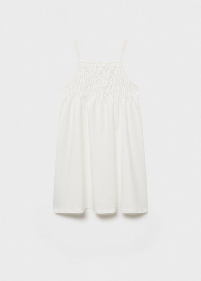 Mango Vestido detalles fruncidos - Blanco roto