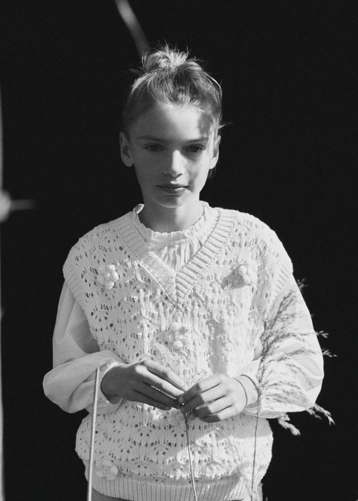 Mango Chaleco crochet - Blanco roto