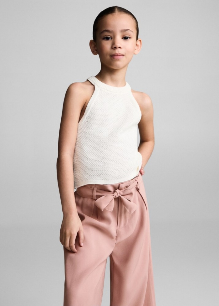 Mango Pantalón pinzas cinturón - Rosa