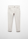 Mango Pantalón recto franela - Gris claro/pastel