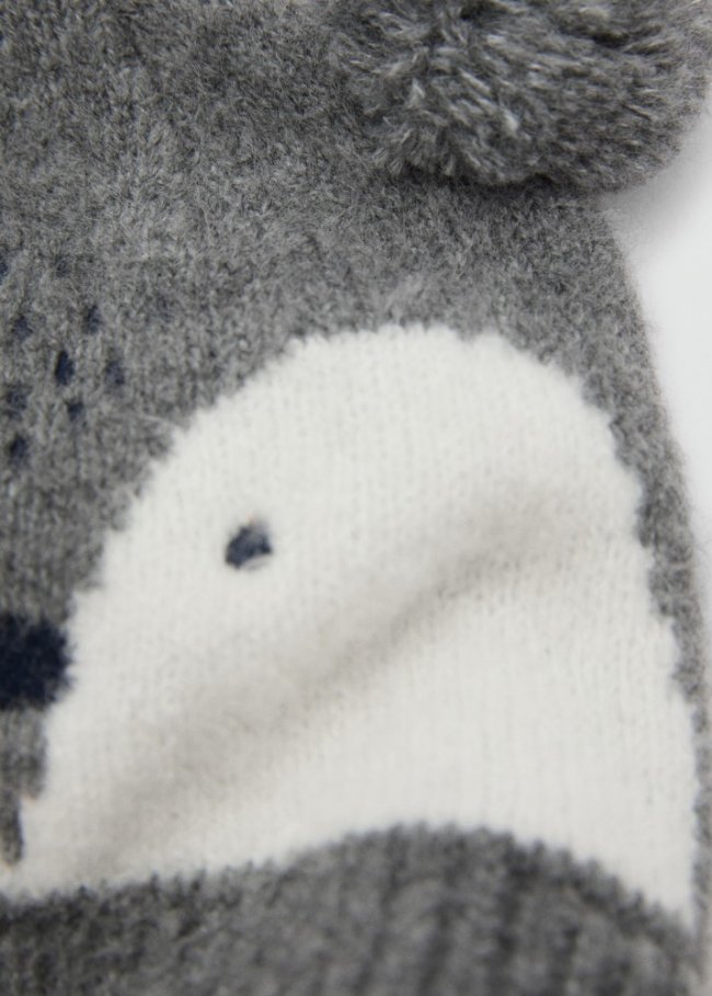 Mango Gorro punto mapache - Gris