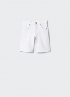 Mango Bermudas denim algodón - Blanco