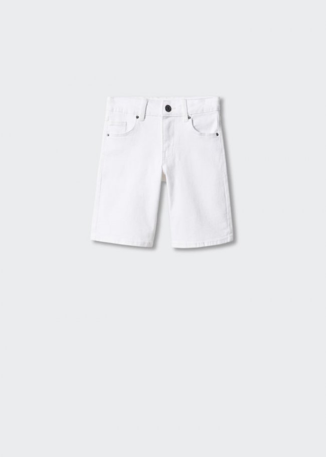 Mango Bermudas denim algodón - Blanco