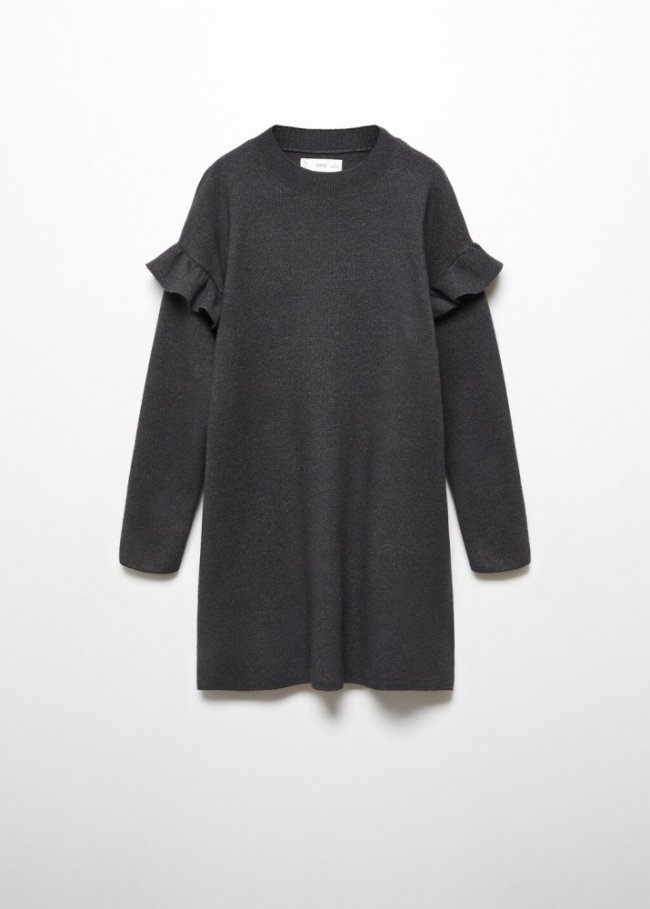 Mango Vestido punto brillante - Gris antracita