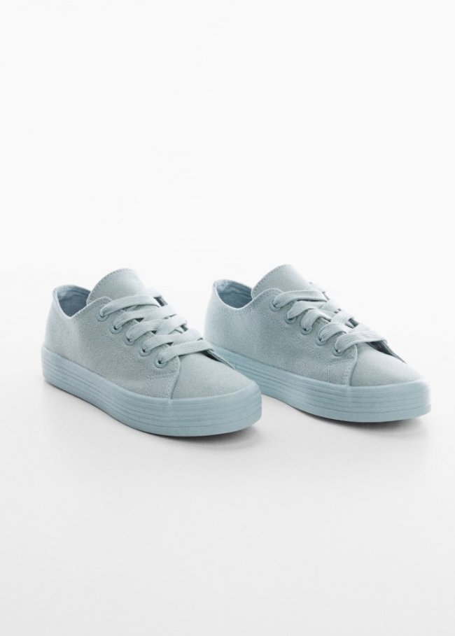 Mango Deportivas algodón cordones - Verde agua