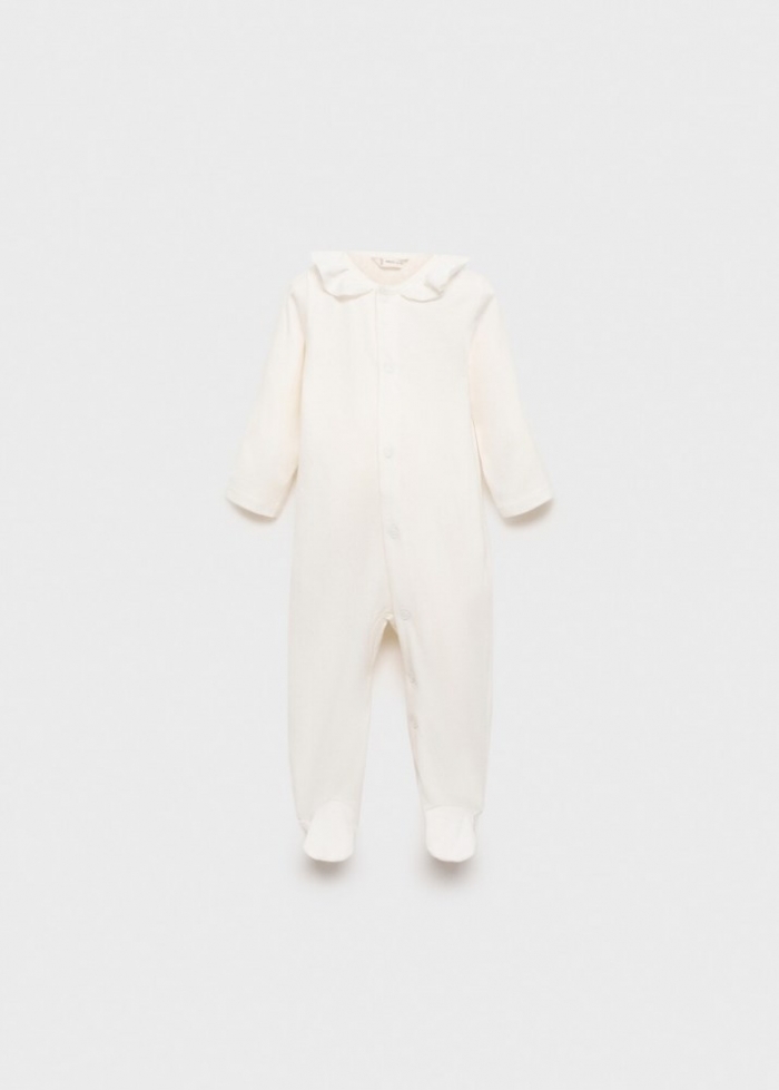Mango Pijama body algodón - Blanco roto