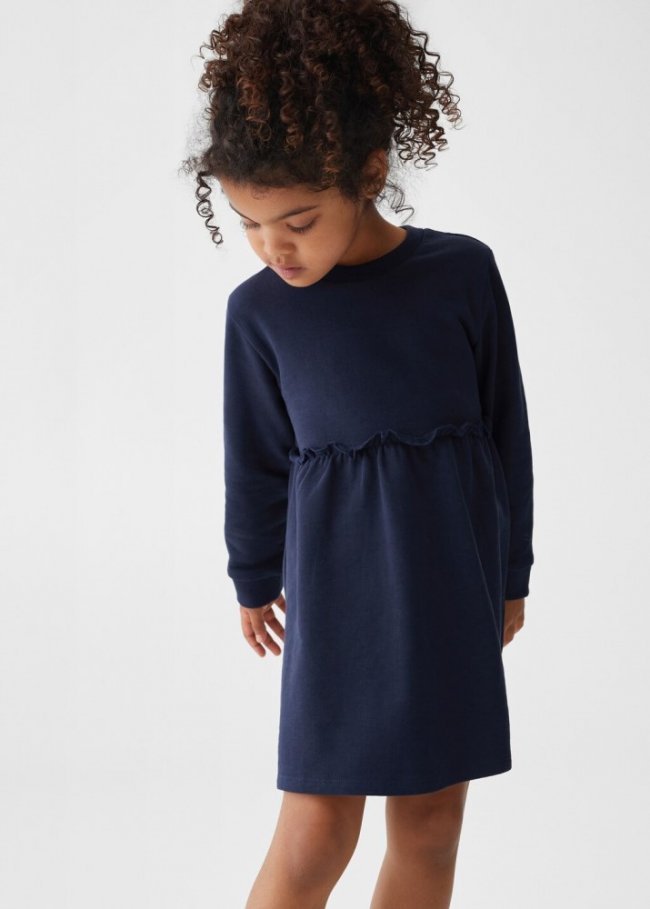 Mango Vestido 100% algodón - Azul marino
