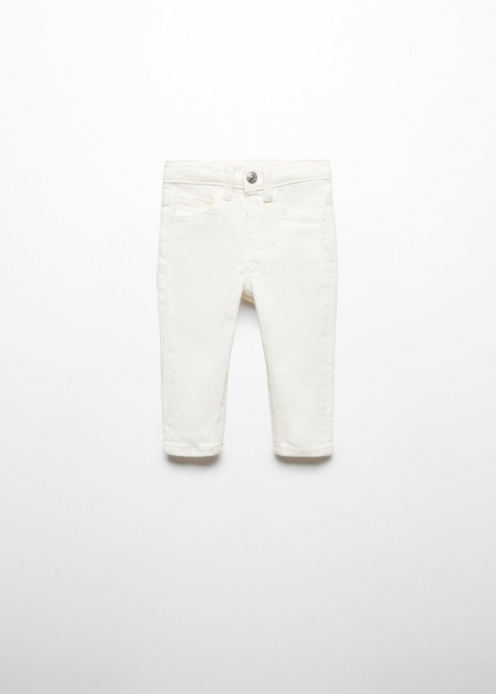 Mango Jeans skinny algodón - Blanco