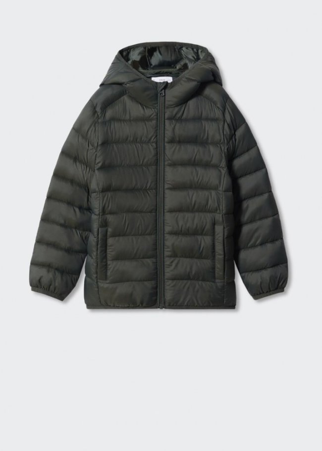 Mango Anorak acolchado capucha - Khaki