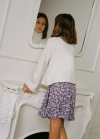 Mango Falda estampada volante - Morado