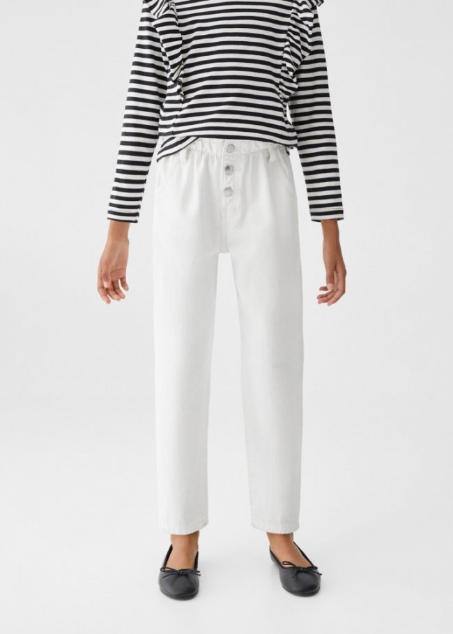 Mango Jeans paperbag - Blanco