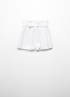 Mango Shorts paperbag cinturón - Blanco