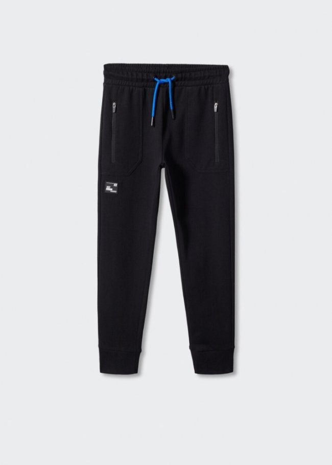 Mango Pantalón jogger algodón - Negro