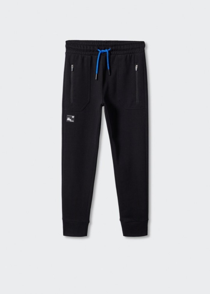 Mango Pantalón jogger algodón - Negro