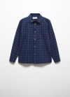 Mango Camisa vestir algodón cuadros - Azul marino oscuro