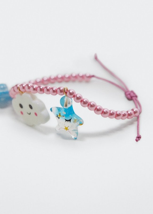 Mango Pulseras cordón abalorios - Rosa