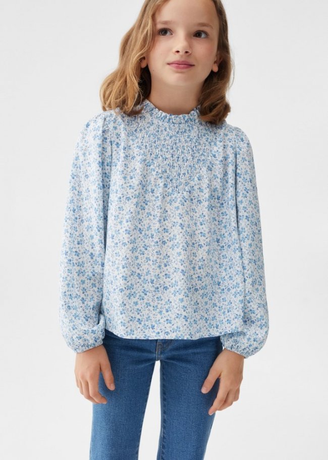 Mango Blusa estampado floral - Azul