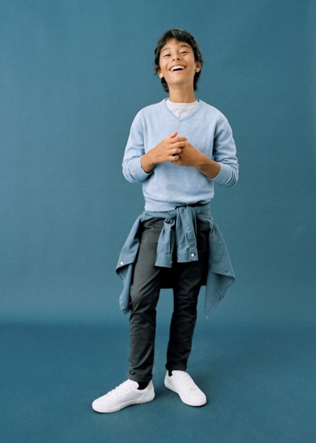 Mango Pantalón chino algodón - Gris antracita