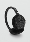 Mango Orejeras pelo lentejuelas - Negro