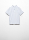 Mango Polo algodón cuello mao - Azul celeste